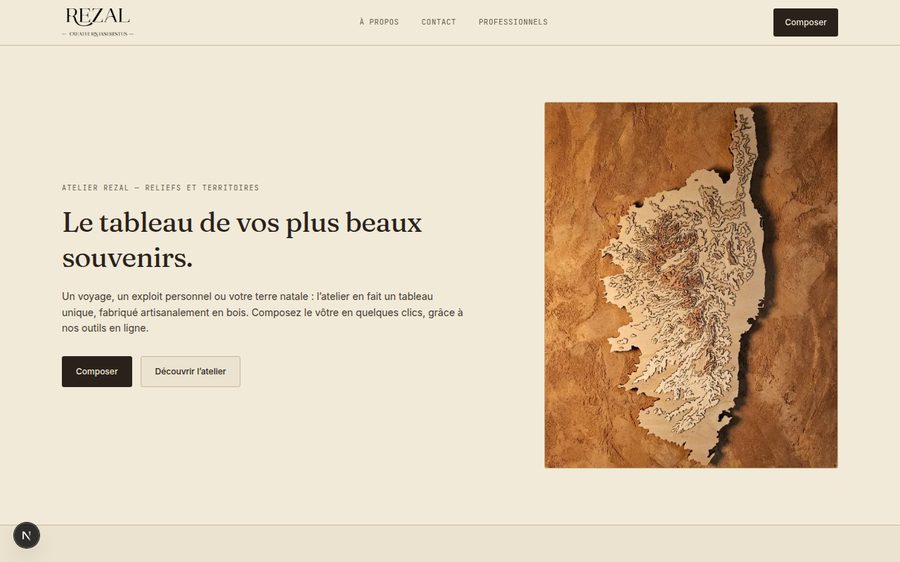 Page d'accueil du site Atelier REZAL